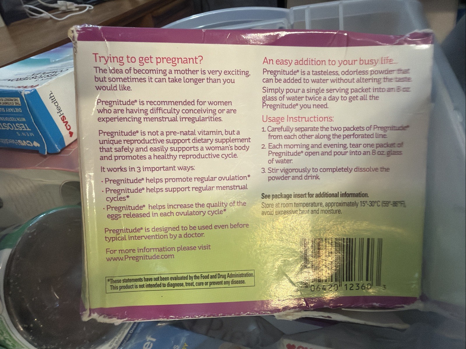 Pregnitude Fertility Support Dietary Supplement 60 Packets Expiration 03/2025