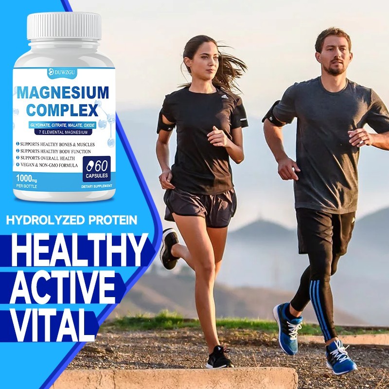Magnesium Complex Supplement With Glycinate Citrate Vegan Non-GMO 90 Capsules