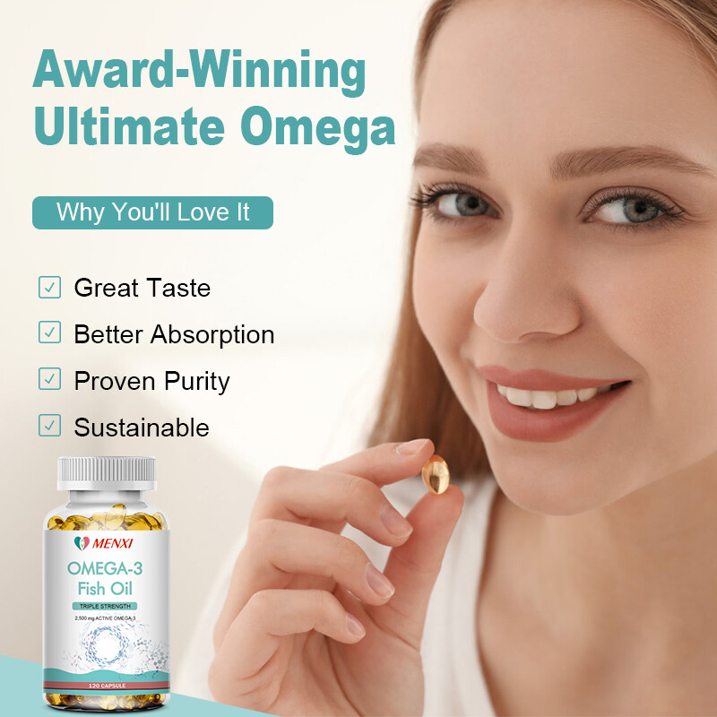 Omega 3 Fish Oil Capsules 3x Strength 3600mg EPA & DHA, Highest Potency 120Pills