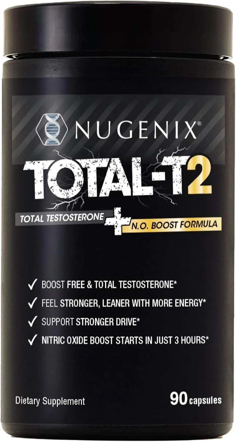 Nugenix Total-T2 Testosterone Booster and Nitric Oxide Booster for Men 90 Caps