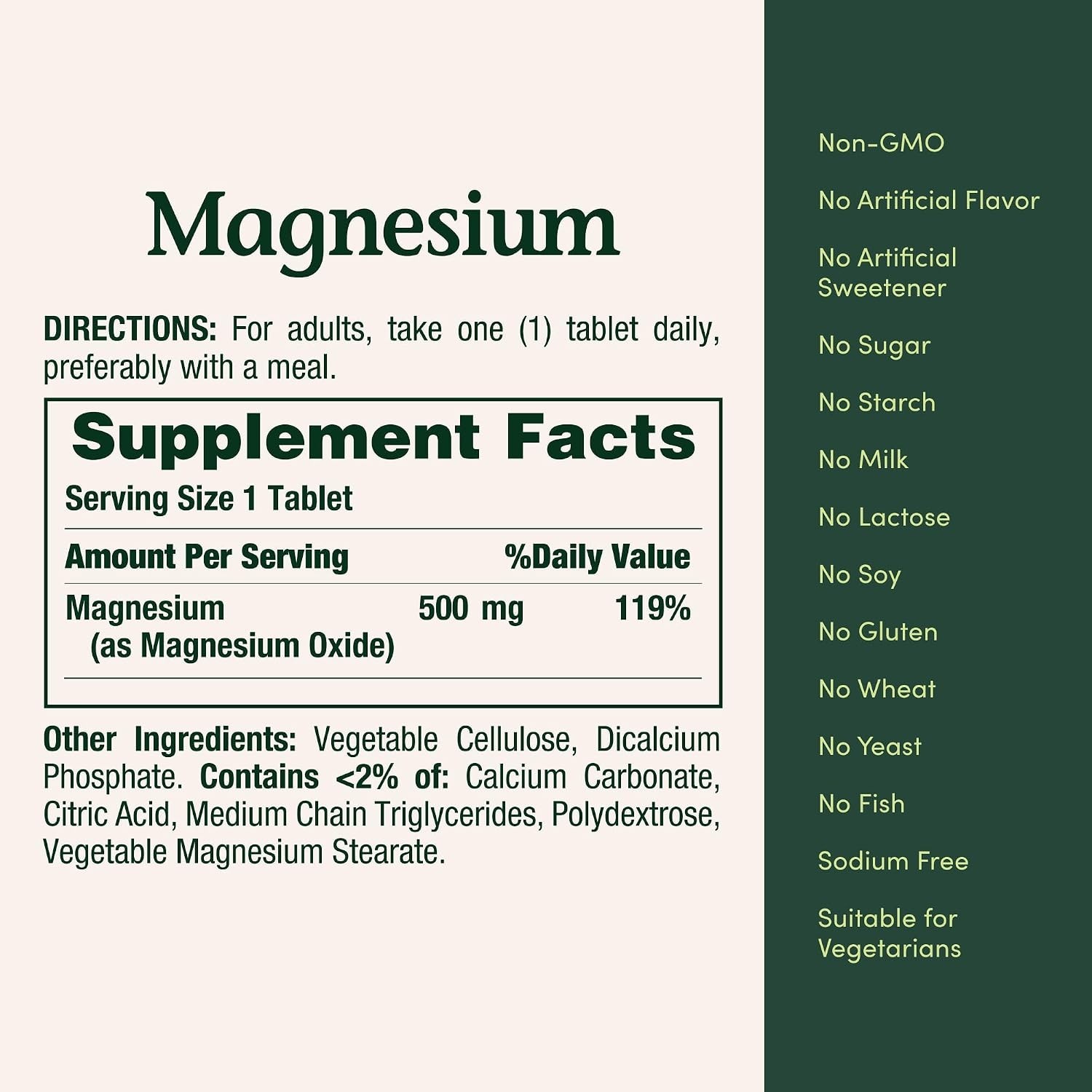 Nature’s Bounty Magnesium Supplements 500 Mg 200 Count (Pack of 1)