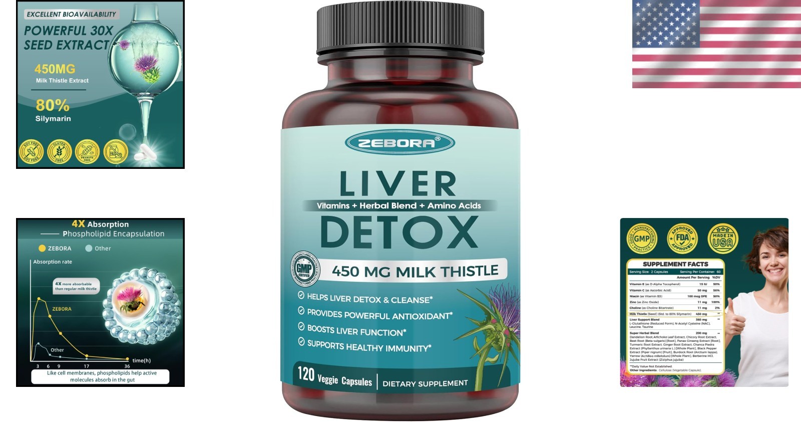 Ultimate Liver Detox with 30:1 Milk Thistle Extract – 120 Gluten-Free Capsules