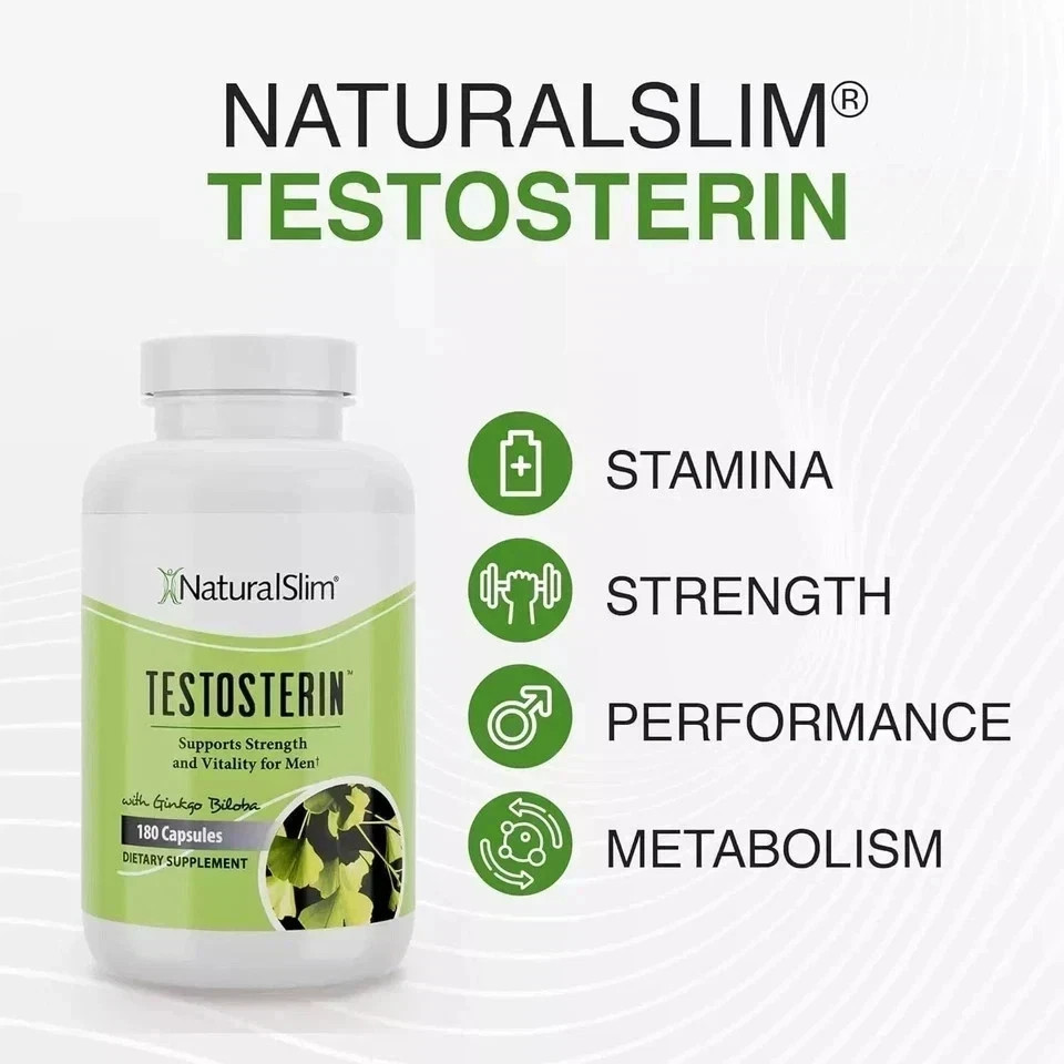 Natural Slim Testosterin Men’s Multivitamins Booster 180 Capsules ( Pack of 3)