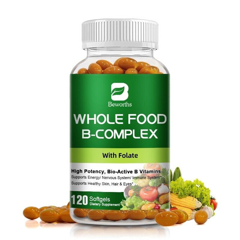 Vitamin B Complex 120 Capsules ,&Vitamin C B2,,B6,B12, Immune Support Pills
