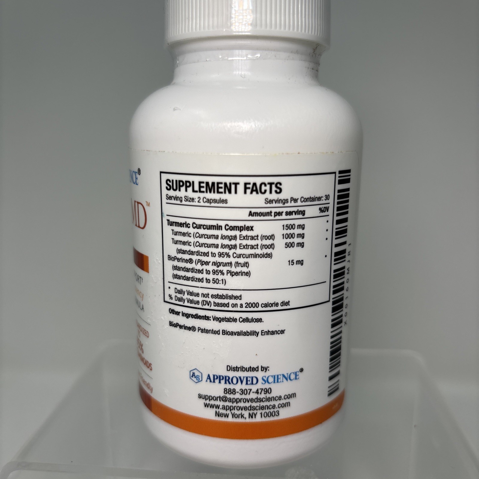 Approved Science Turmeric MD Plus Bioperine 60capsuled Exp03/2027