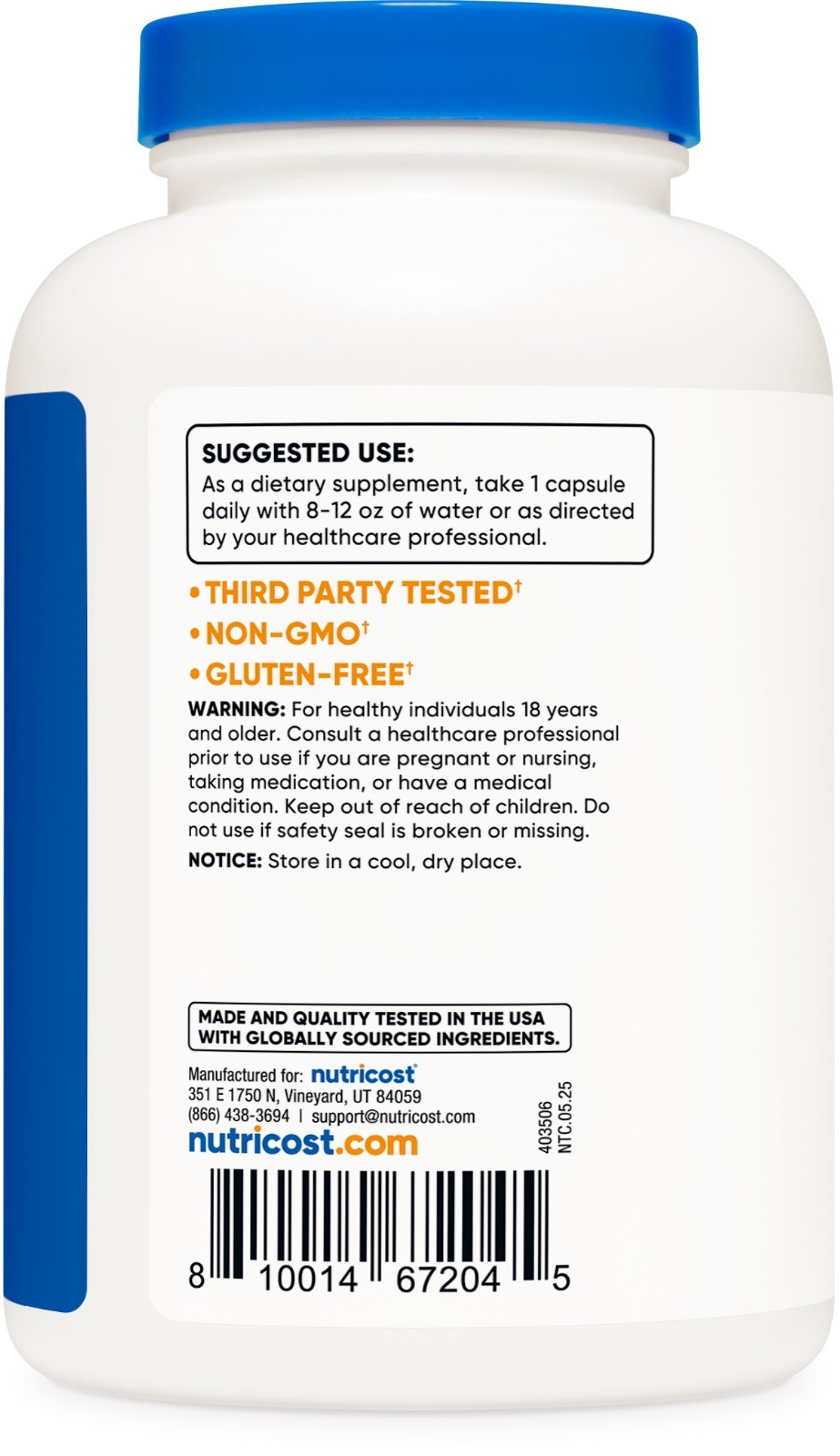 Nutricost Citric Acid 1000mg (1 Gram), 240 Capsules – Gluten Free, Non-GMO