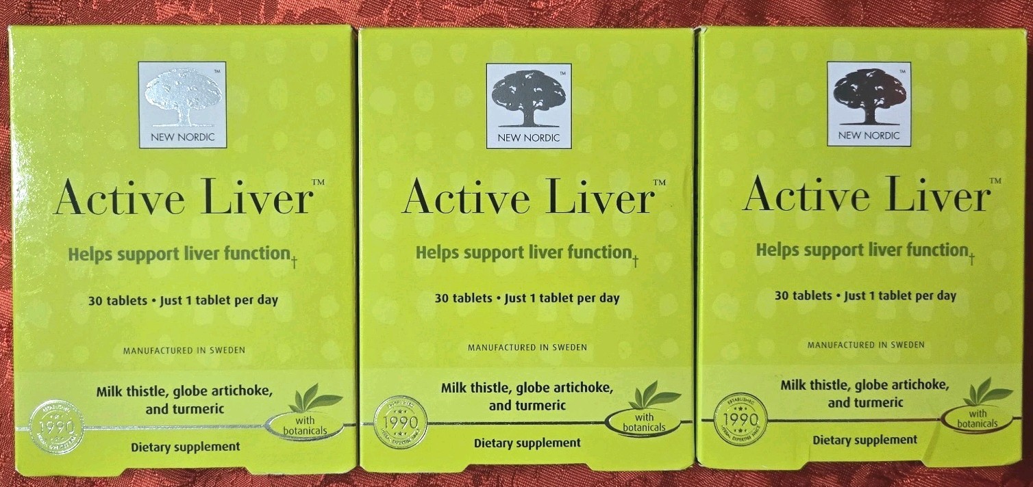 New Nordic Active Liver Supplement Milk Thistle 30 Tablets 3 Pack Exp 1/29 New