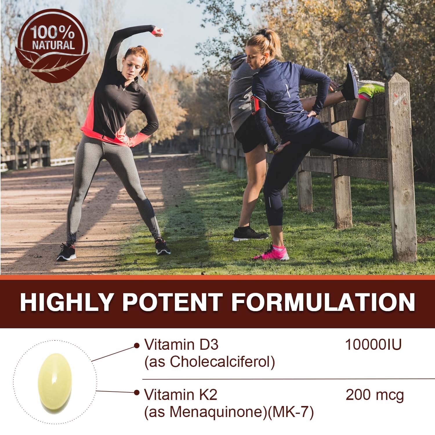 Vitamin D3 + K2 – Supports Calcium Absorption, Bone and Cardiovascular Health