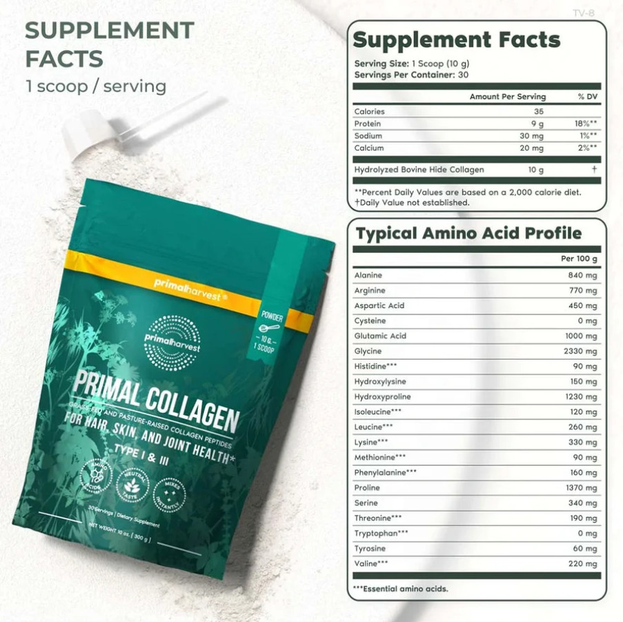 Primal Collagen Powder for Skin, Hair & Joint Health – Grass-Fed