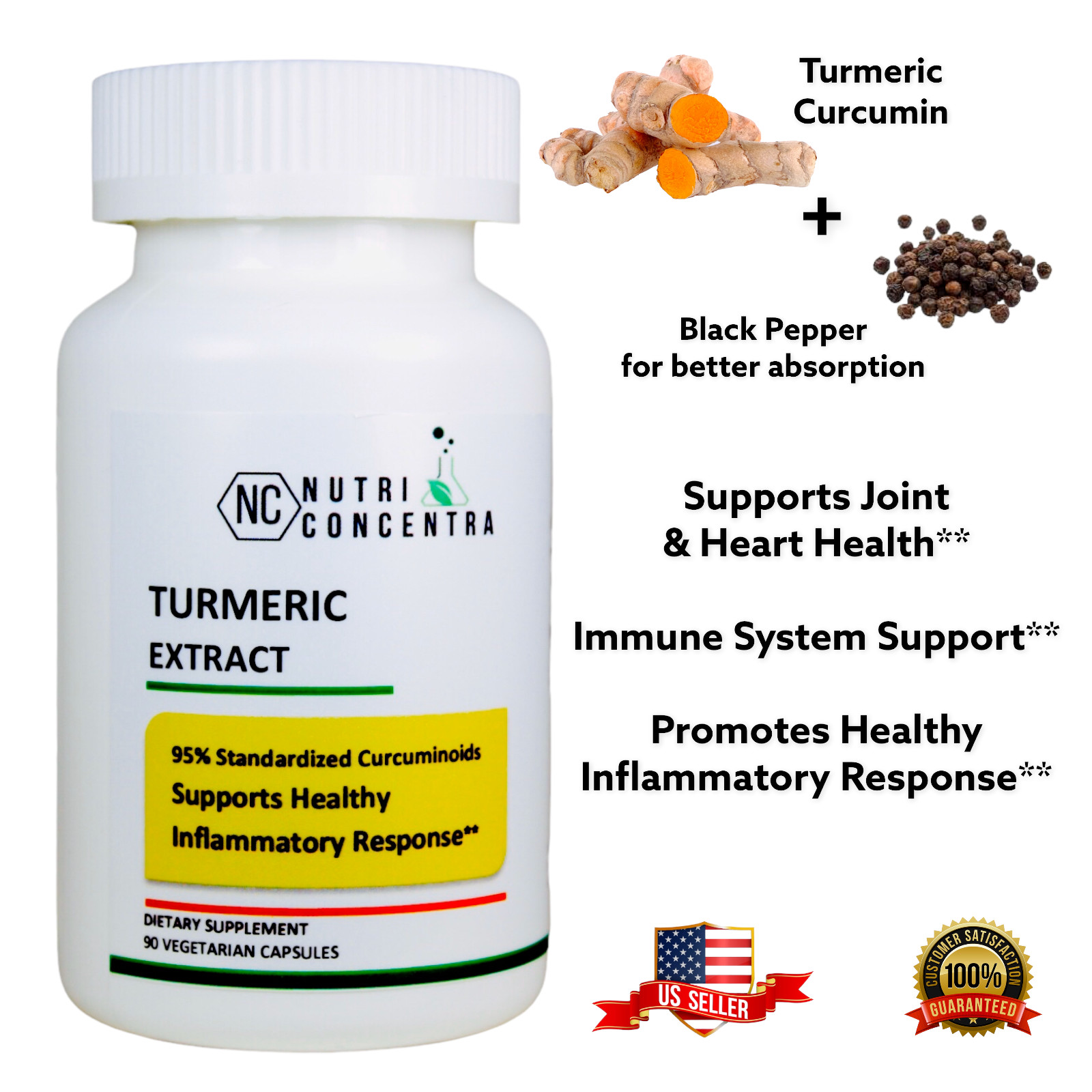 Pure Turmeric Extract, Pure 95% Curcuminoids, Easy to Absorb in the intestine.