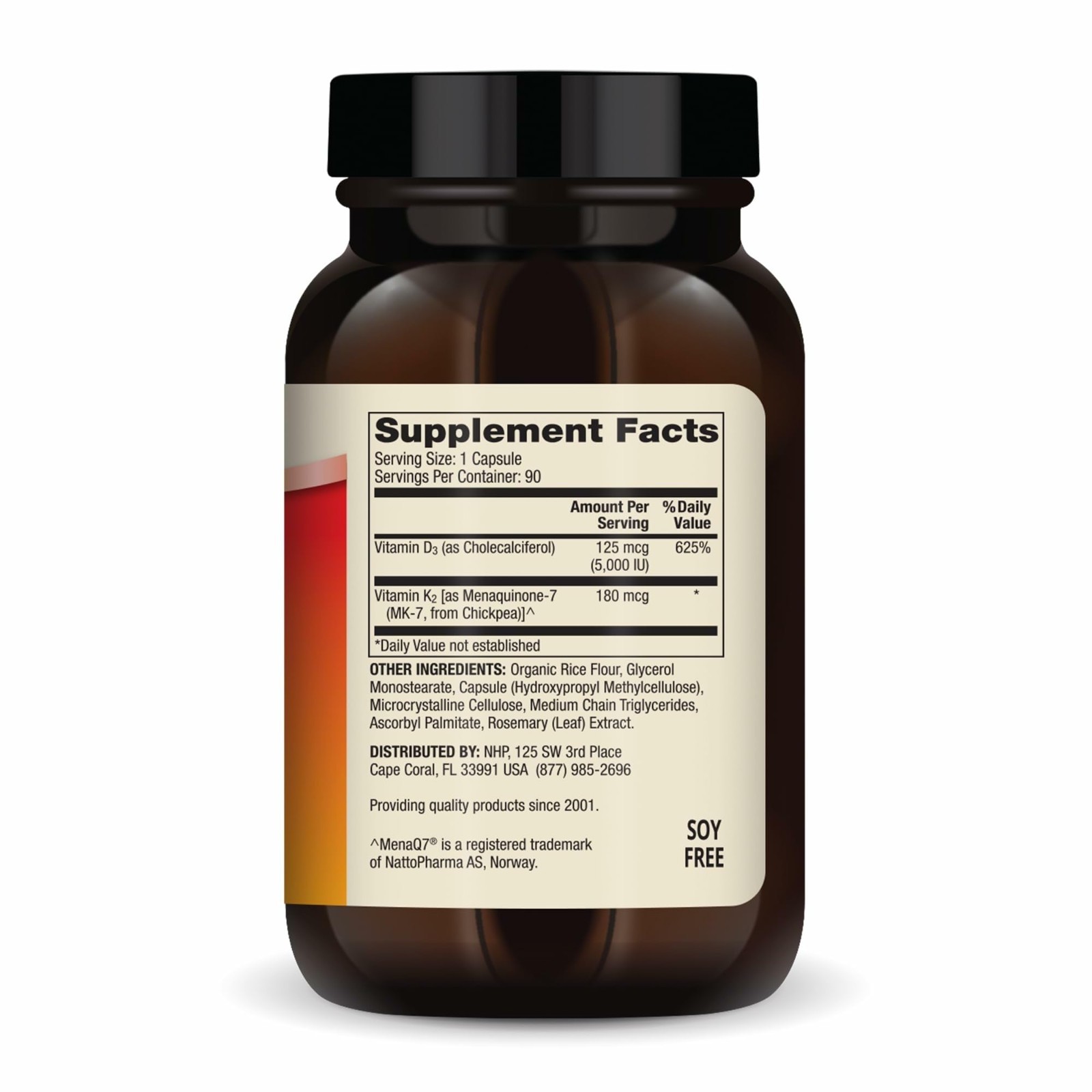 Vitamins D3 & K2 5000 IU – 90 Capsules for Immune, Brain, Heart & Bone Health –