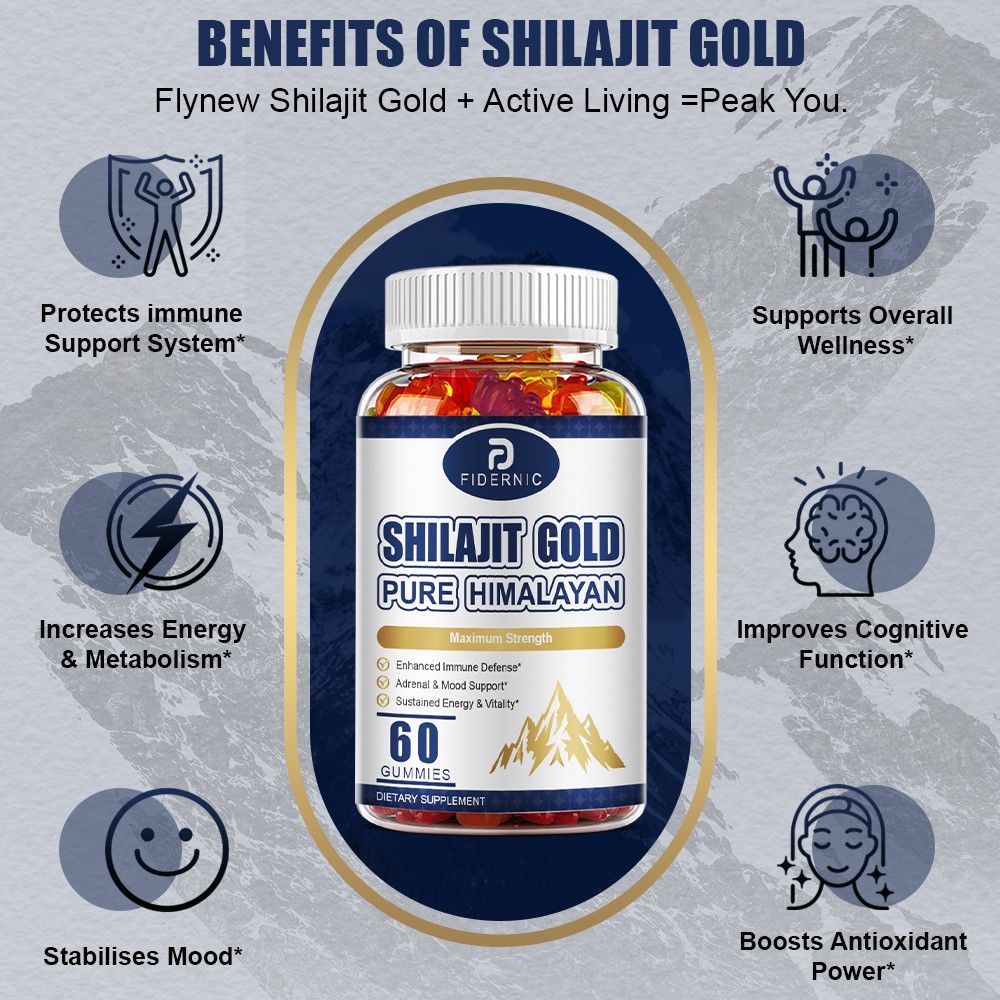 Pure Himalayan Shilajit Gold Gummies 60 Count Max Strength