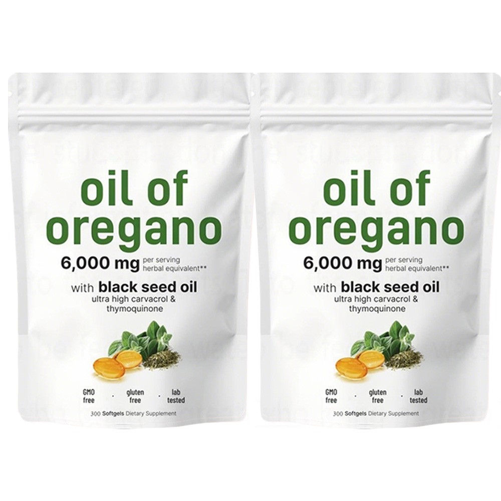 2 Pack Oil of Oregano & Black Seed Softgels Count with Carvacrol,Immune Support