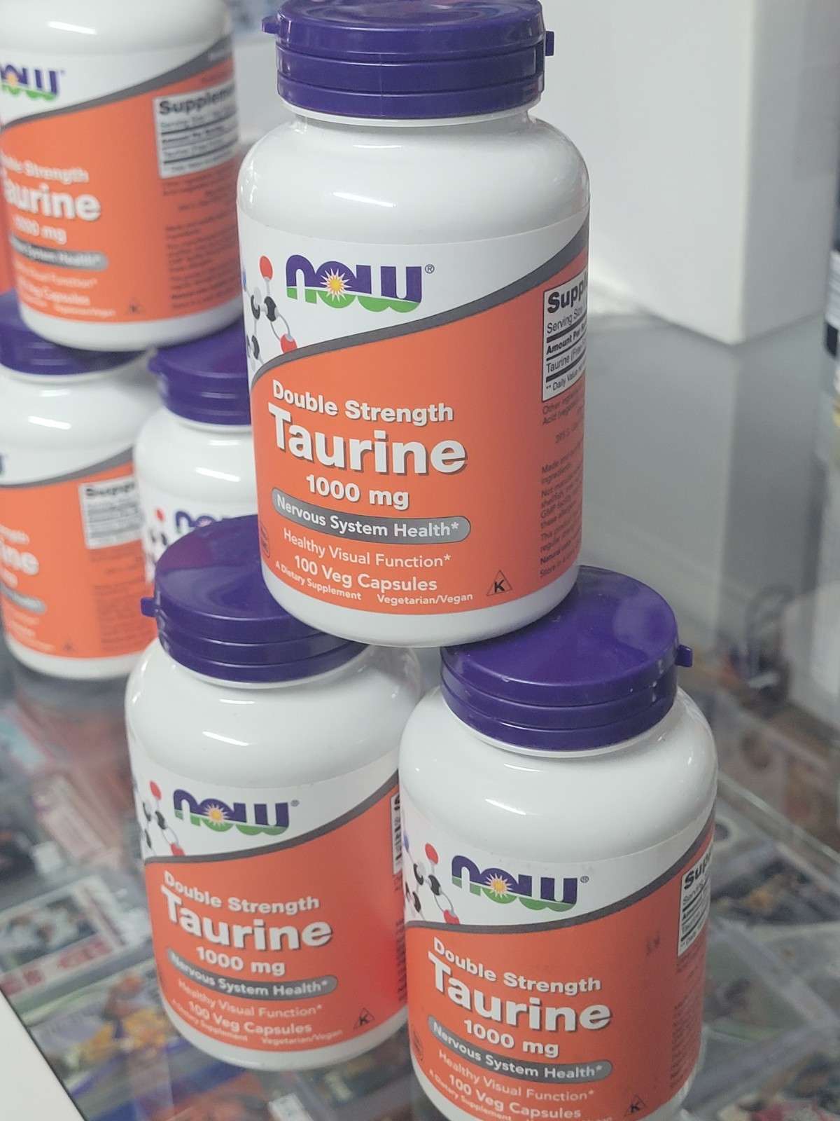 Lot 3 NOW Foods Double Strength Taurine 1,000 mg 100 Veg Caps Exp 04/2029! NEW!