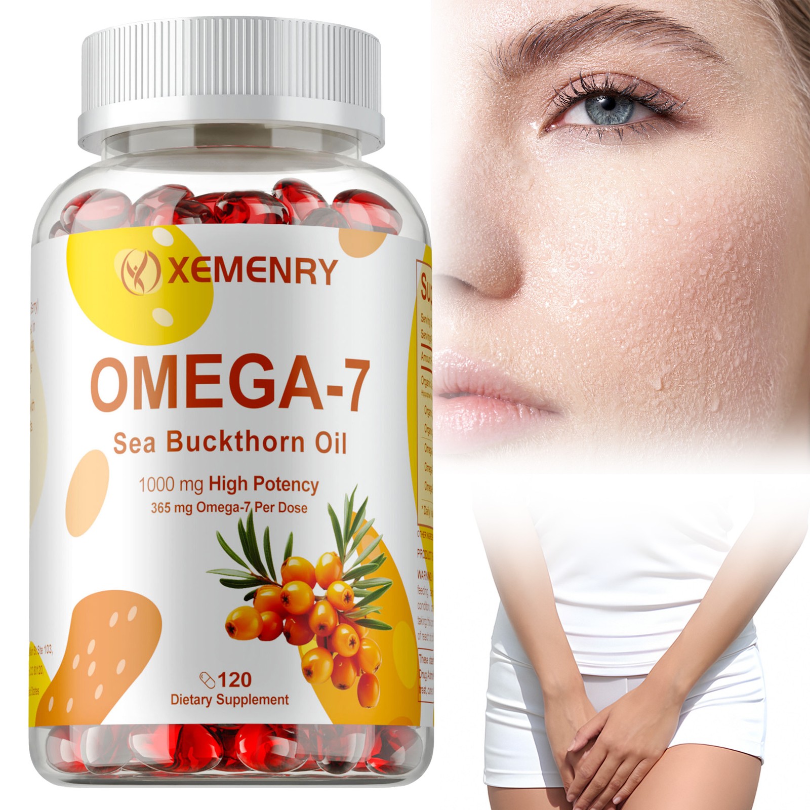 Omega-7 1590mg -Sea Buckthorn Oil – for Hair, Skin, Nail & Cardiovascular Health