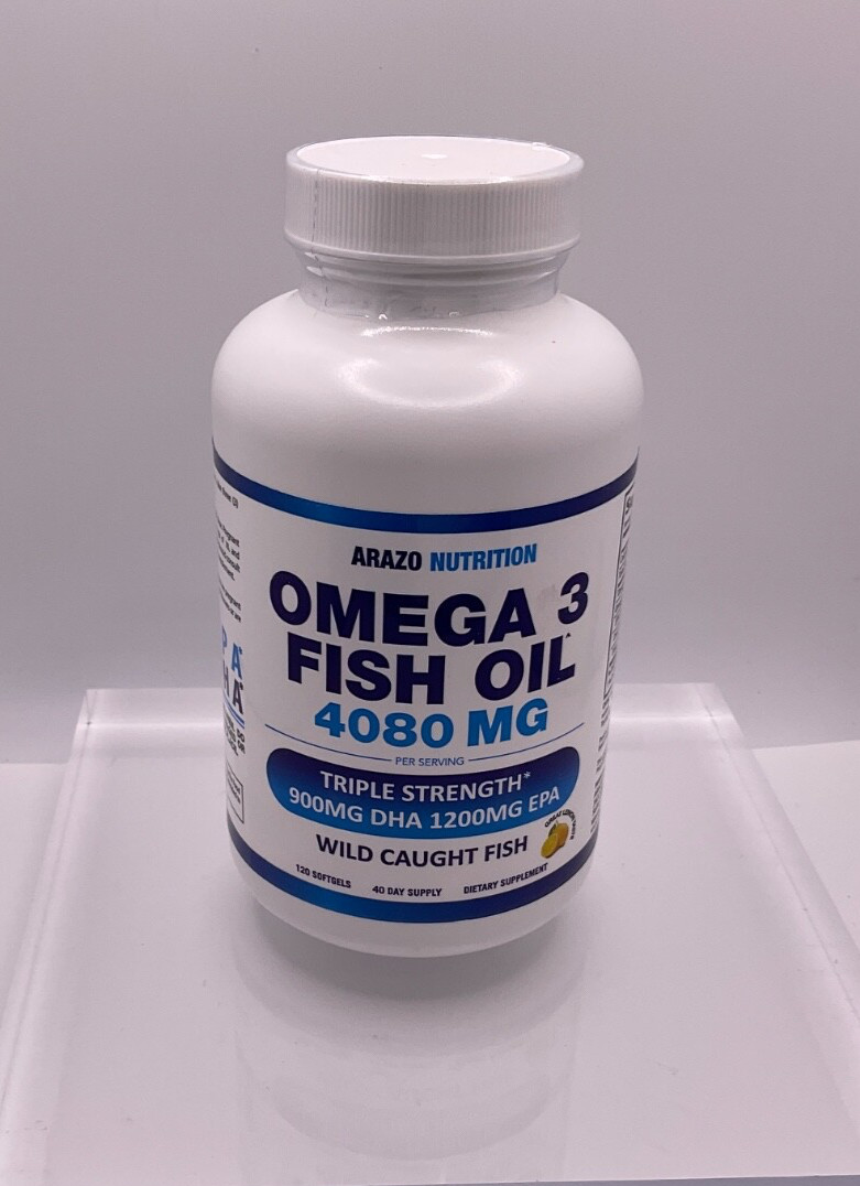 Arazo Nutrition Wild Caught Omega 3 Fish Oil – 120 Soft Gels – 4,080mg High E…