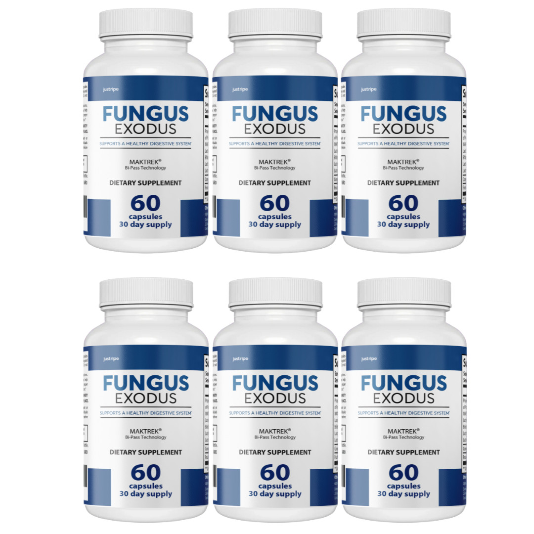 Fungus Exodus Healthy Digestive Support Supplement, Gut Health – 6 Bottles