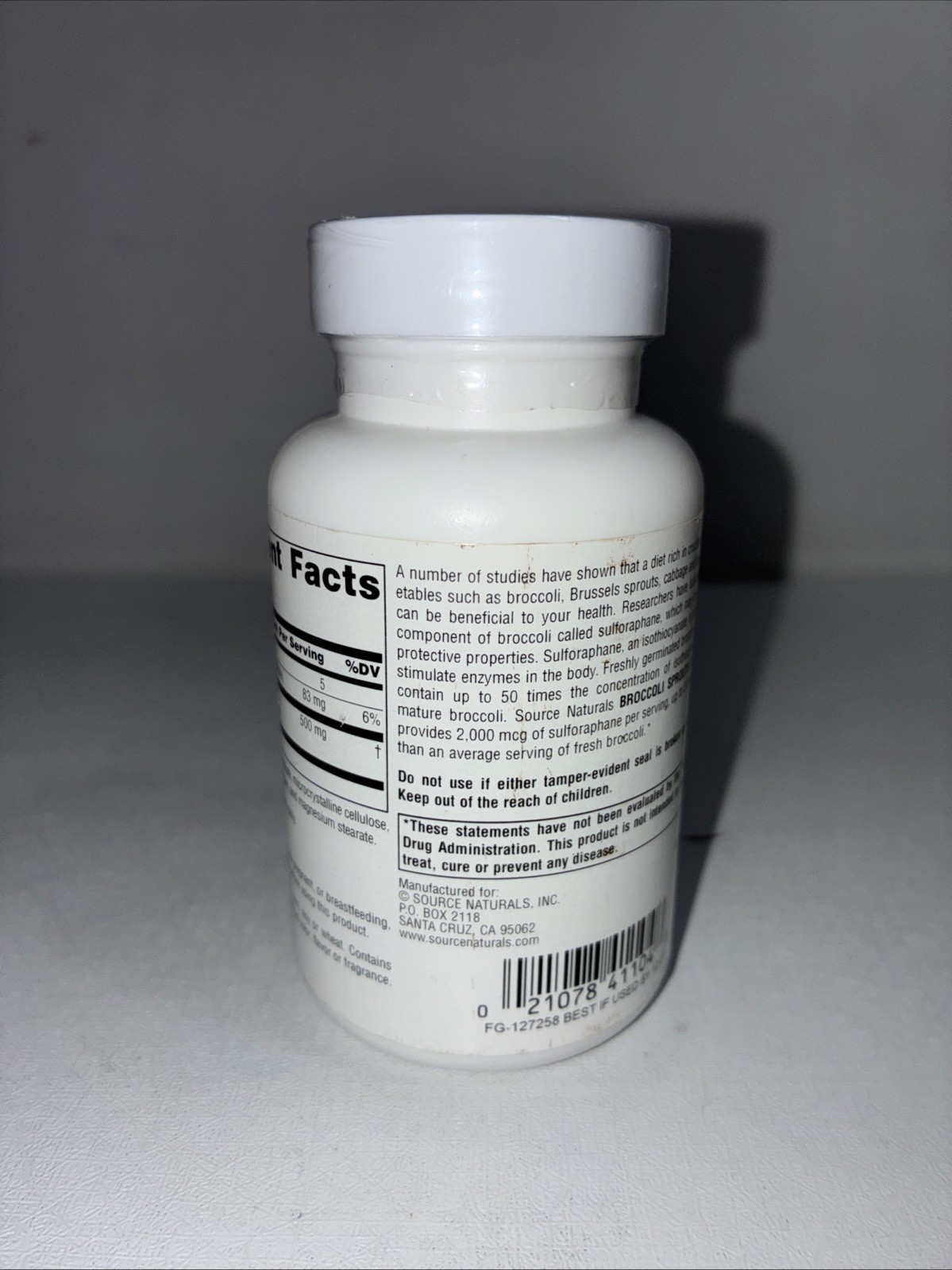Sealed Broccoli Sprouts Extract Dietary Supplement, 60 Tabs/ Slightly Damaged