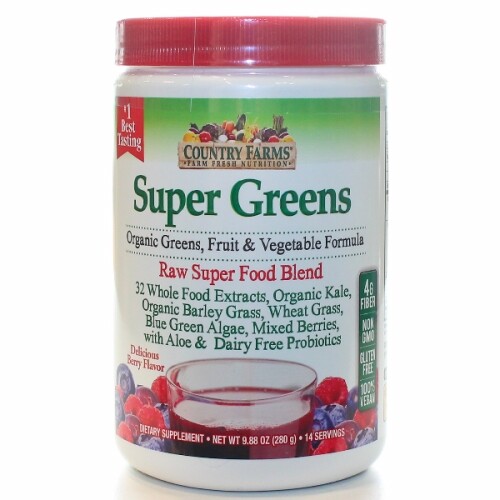 Super Green Drink Mix Berry 10.6 Oz by Country Farms
