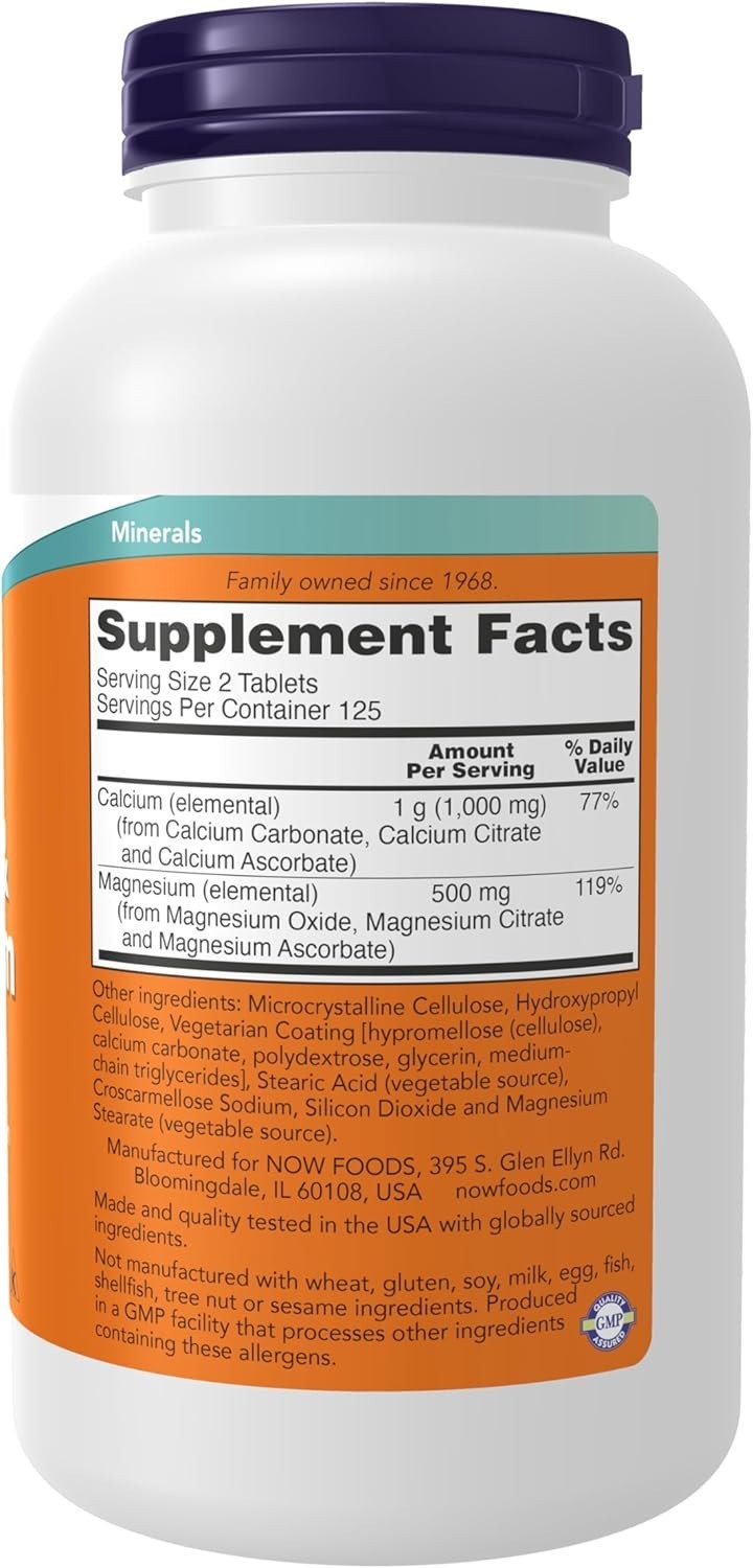 NOW FOODS (2 PACKS) Calcium & Magnesium 250 Tablets