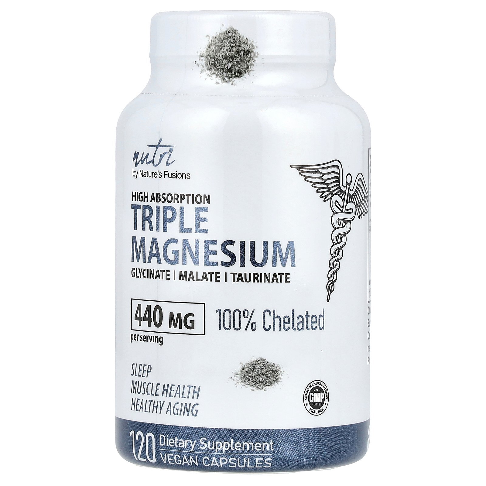 Nutri, Triple Magnesium Glycinate, Malate, Taurinate, High Absorption, 440 mg,