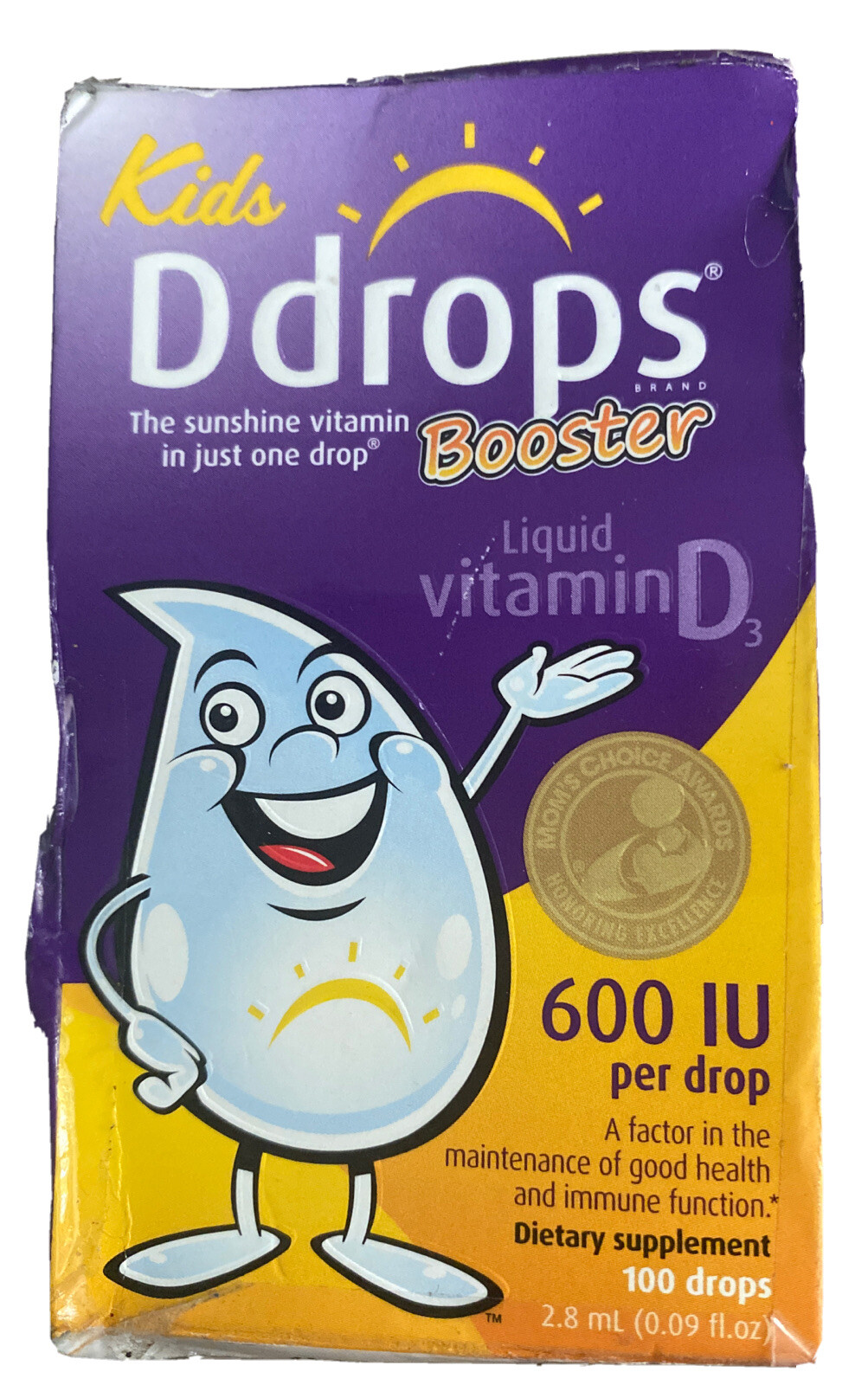 Ddrops Booster Kids Vitamin D Liquid Drops 600 IU – 0.09 fl oz EXP 09/25