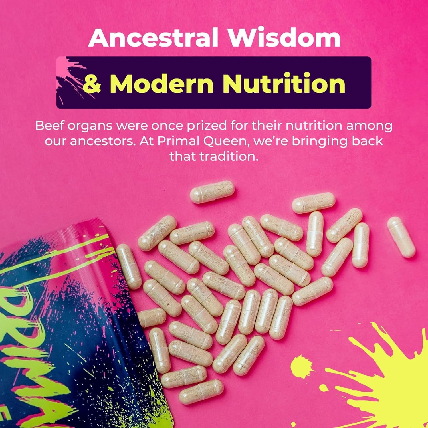 NEW Primal Queen Beef Organ Supplement for Women 60ct – 1 MONTH SUPPLY