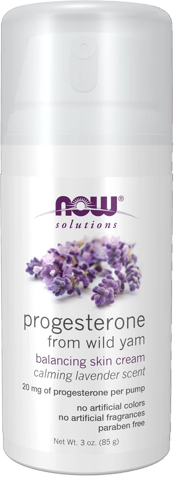 NOW, Natural Progesterone, 20 mg of Natural Progesterone Per Pump, 3-Oz