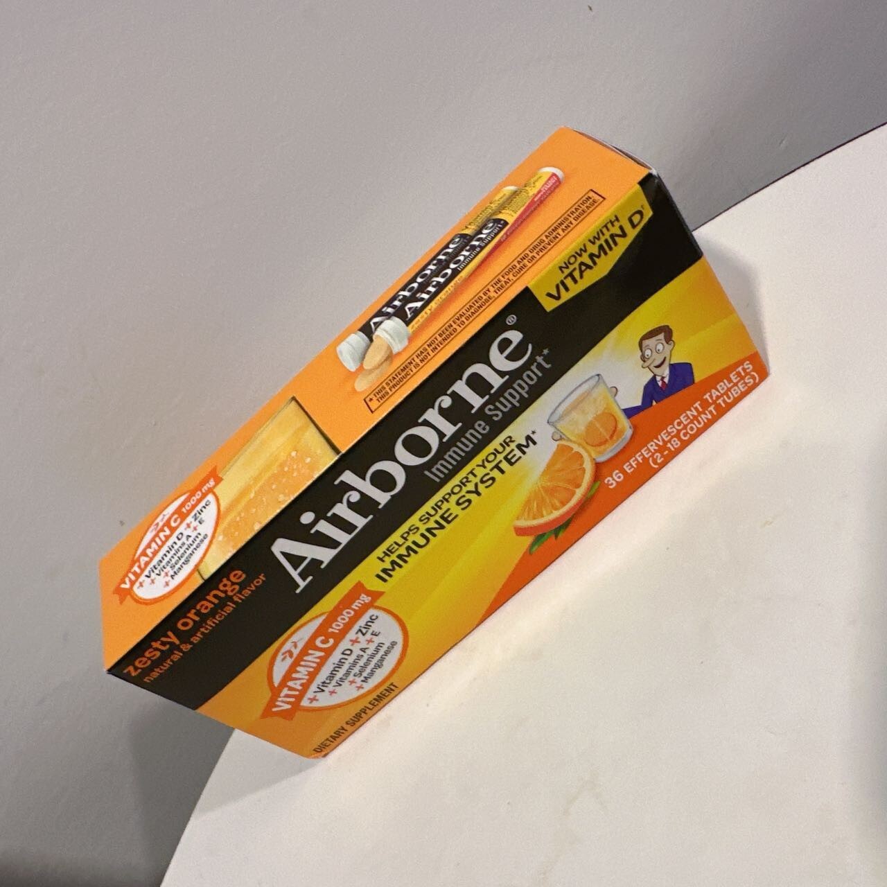Airborne Orange Effervescent (36)Tablets Vitamin C For Immune Support .EXP 06/26