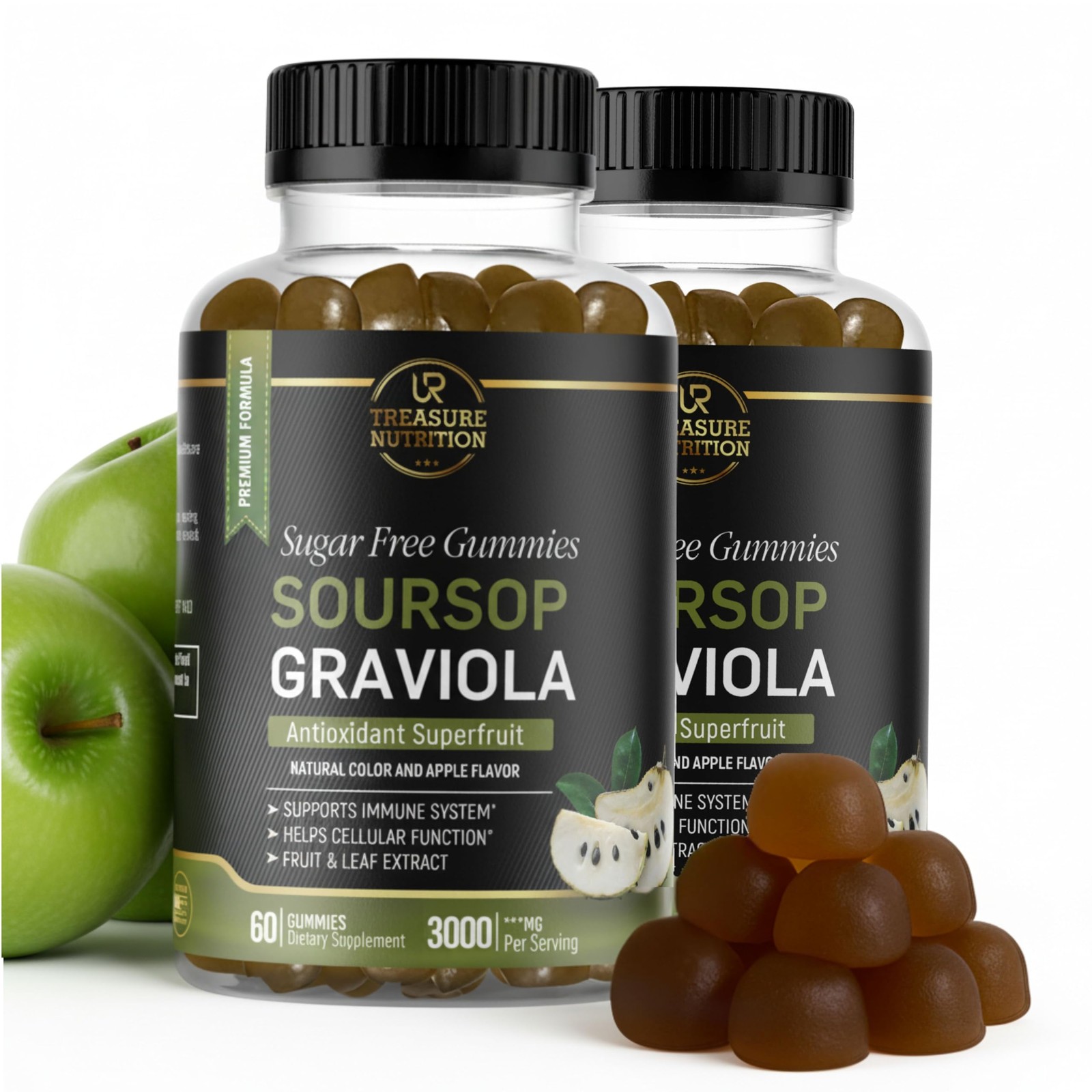 Soursop Leaves & Fruit Gummies – 3000mg 60 Count (Pack of 2)