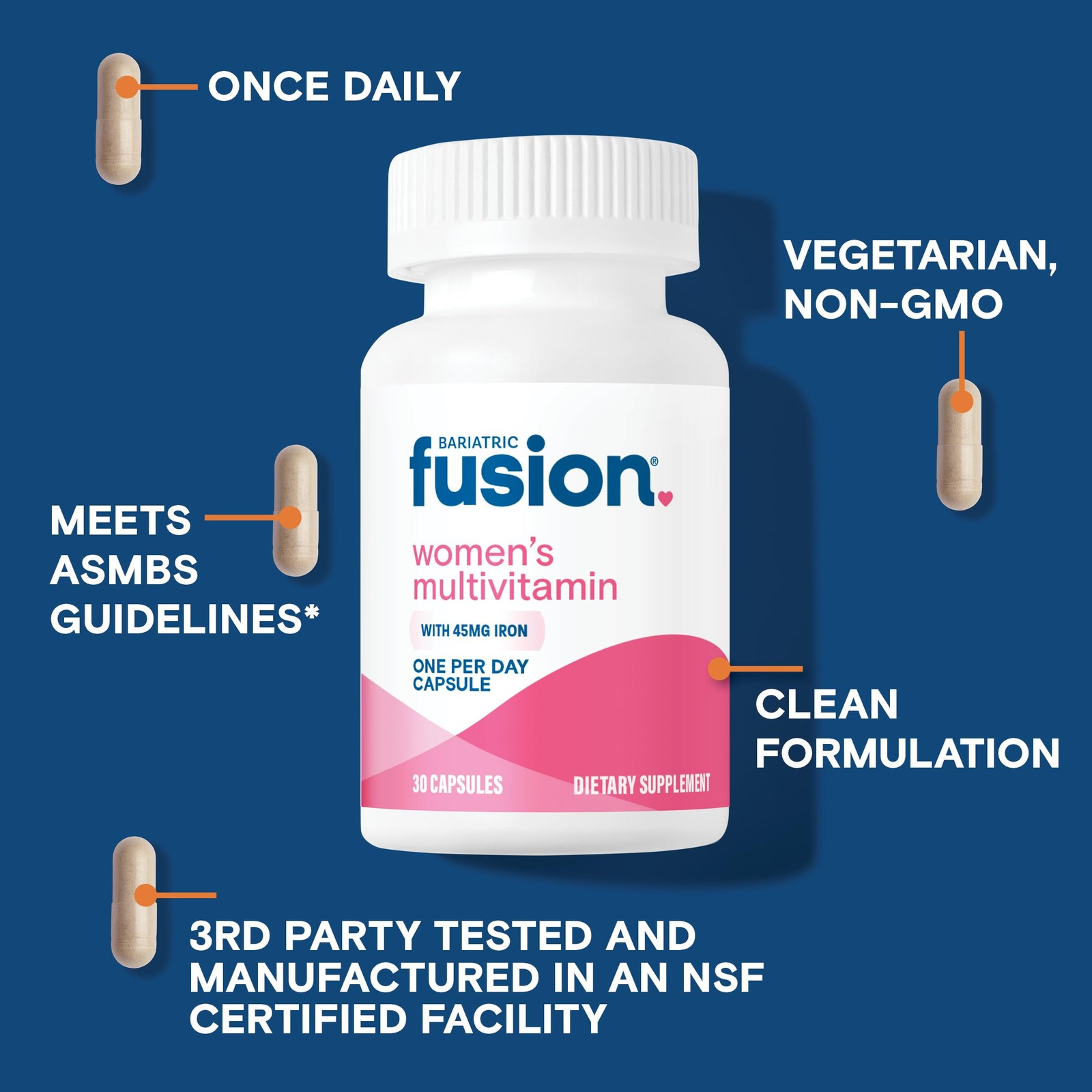 Bariatric Fusion One Per Day Bariatric Multivitamin with Iron for Women | wit…