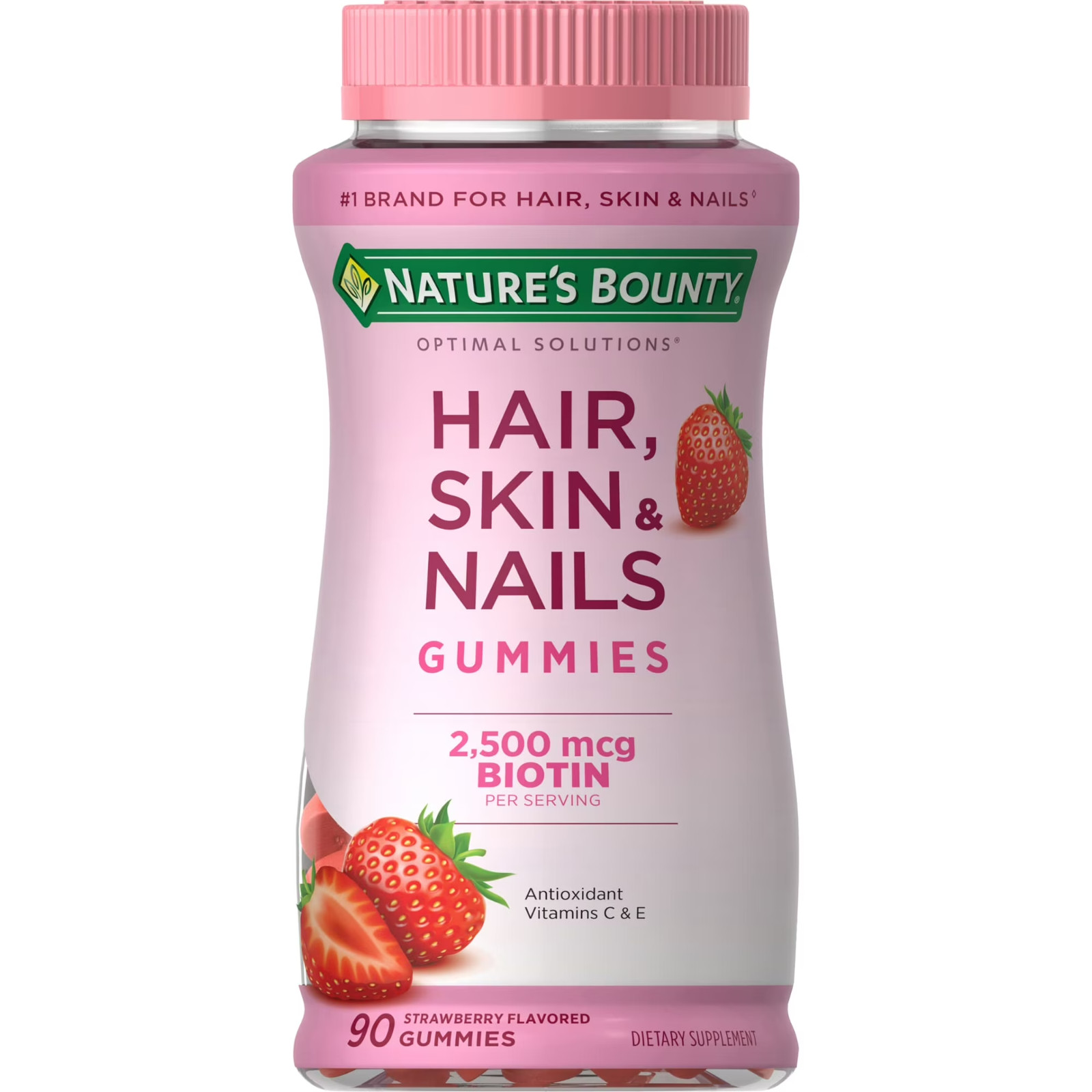 Hair, Skin & Nails Vitamins with Biotin, Women’s Multivitamin, Strawberry Gummie