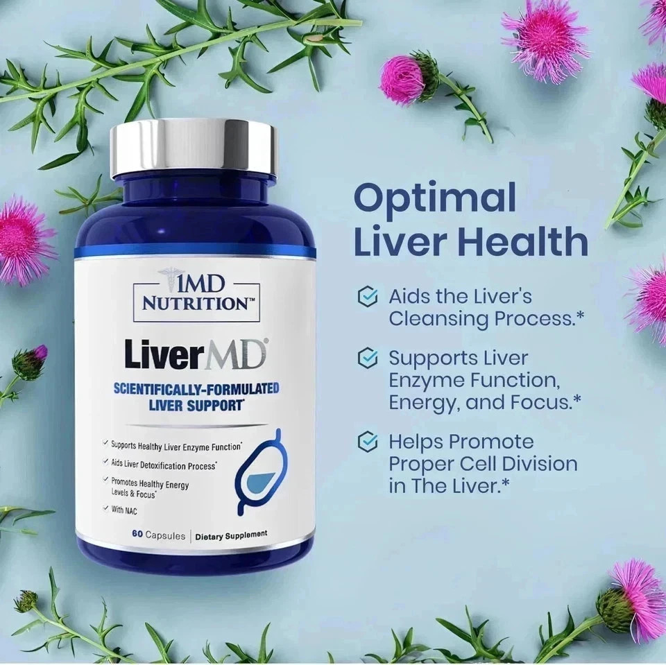 4 Packs 1MD Nutrition LiverMD Liver Support Supplement New 180 Count