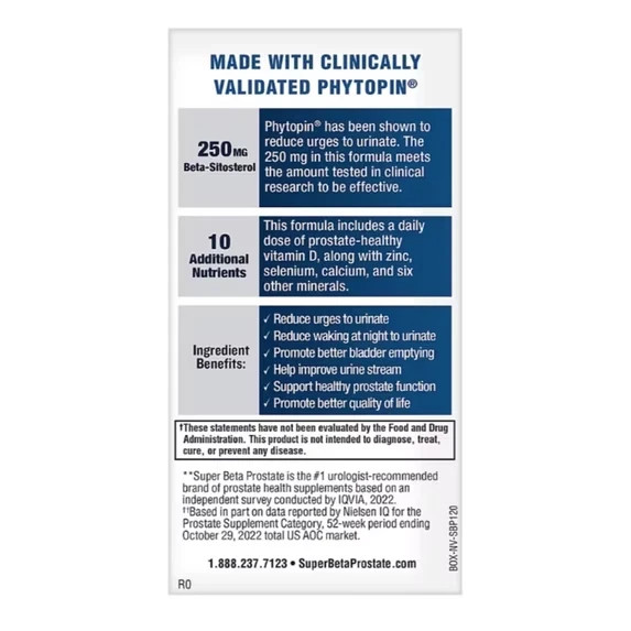 3 Pack Men’s Health SUPER BETA PROSTATE Support Supplement – Caplets 120 ct