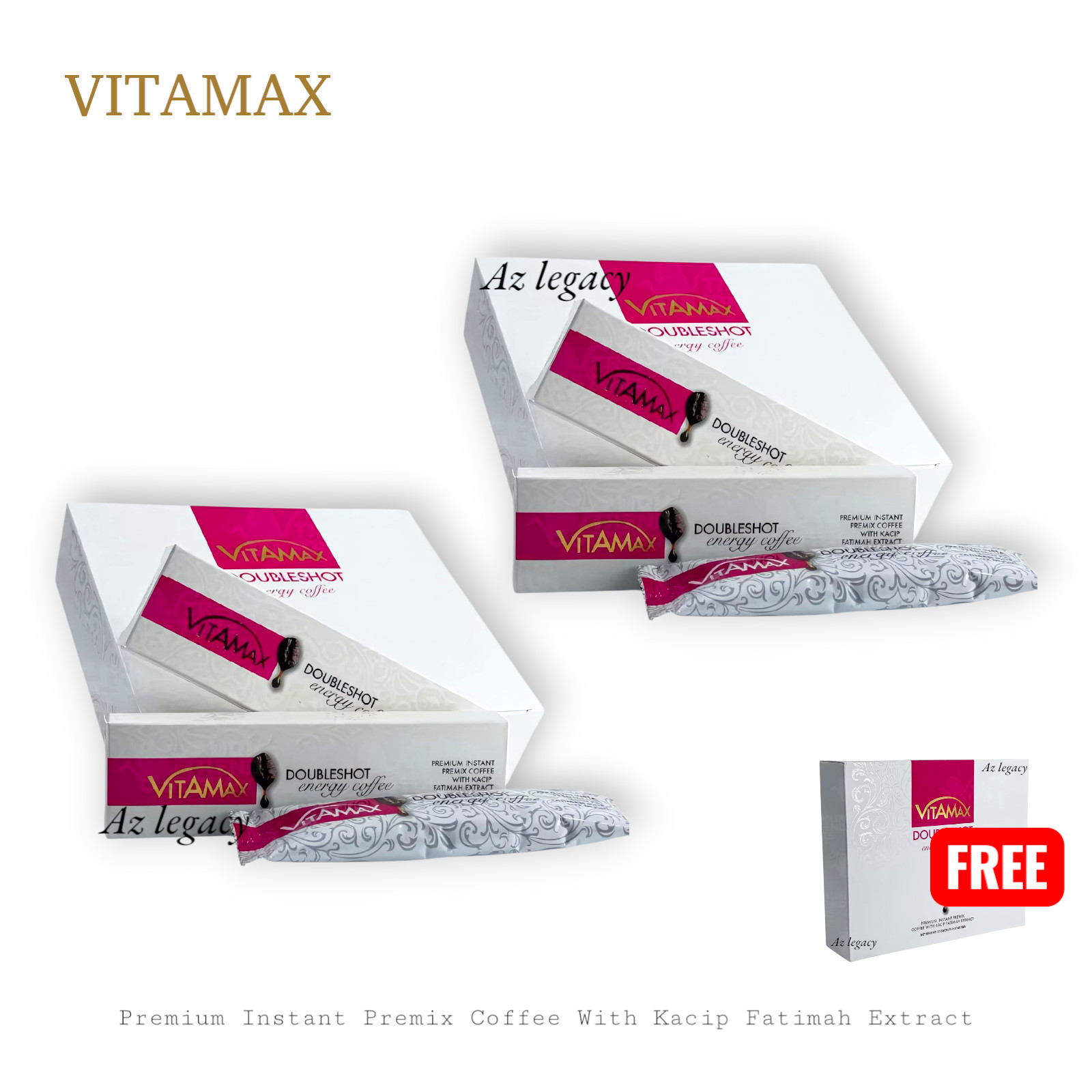 BUY 2 FREE 1 Vitamax Doubleshot Energy Premium Herbal Coffee Drink For Women