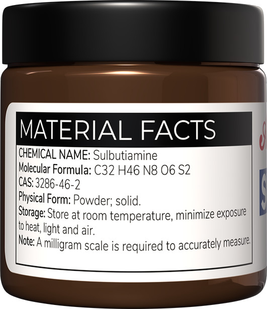 Sulbutiamine 20 grams Memory, Mood, Cognitive Nootropic Supplement