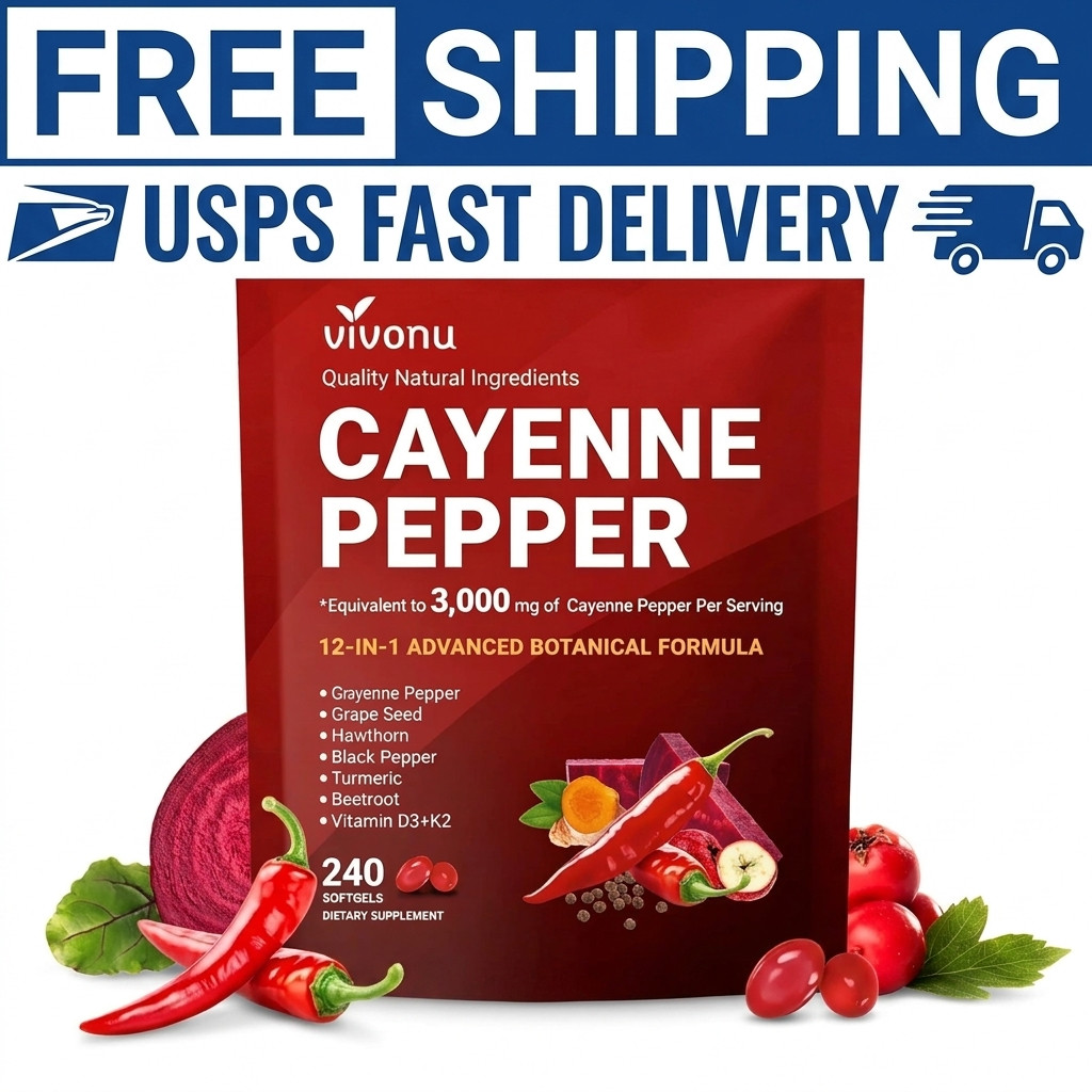 12-In-1 Advanced Botanical Formula Cayenne Pepper Seed Oil 300mg 240 Softgels