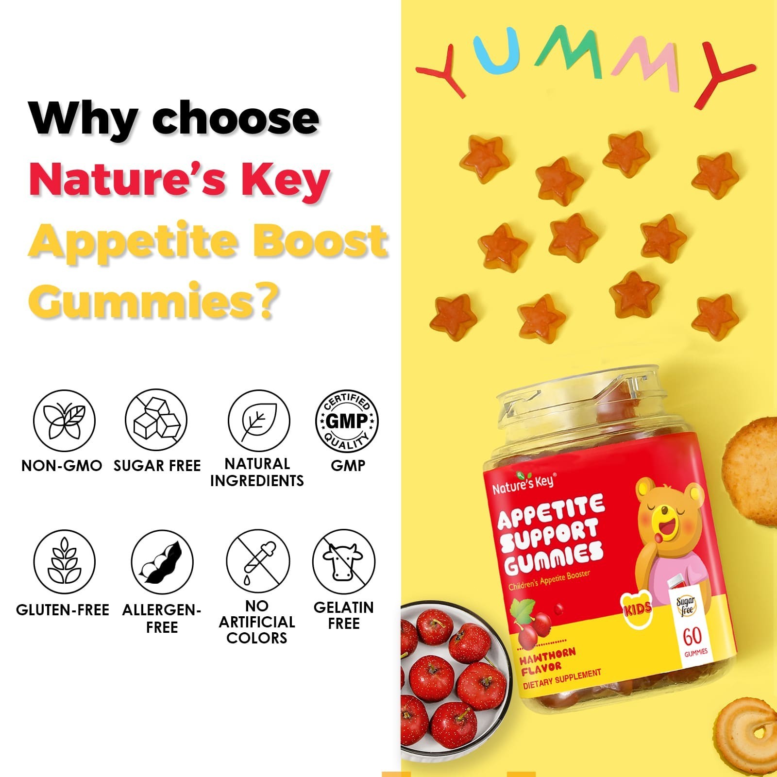 3 Pack Appetite Booster Gummies Sugar Free 60 Count, Suitable for All Ages 60Ct