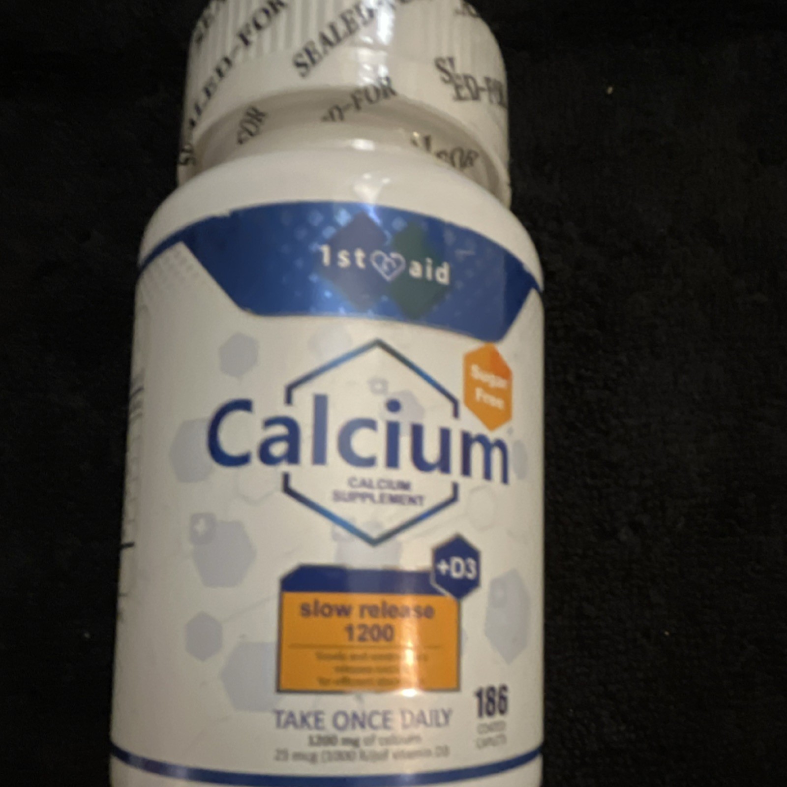 1st aid Calcium + D3 Slow Release 1200mg Sugar Free Tablets 186