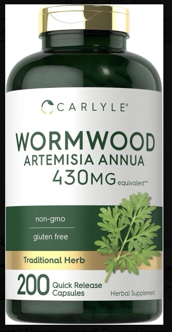 Carlyle Wormwood Capsules 430Mg | Artemisia Annua Herb | 200 Count | Non-Gmo & G