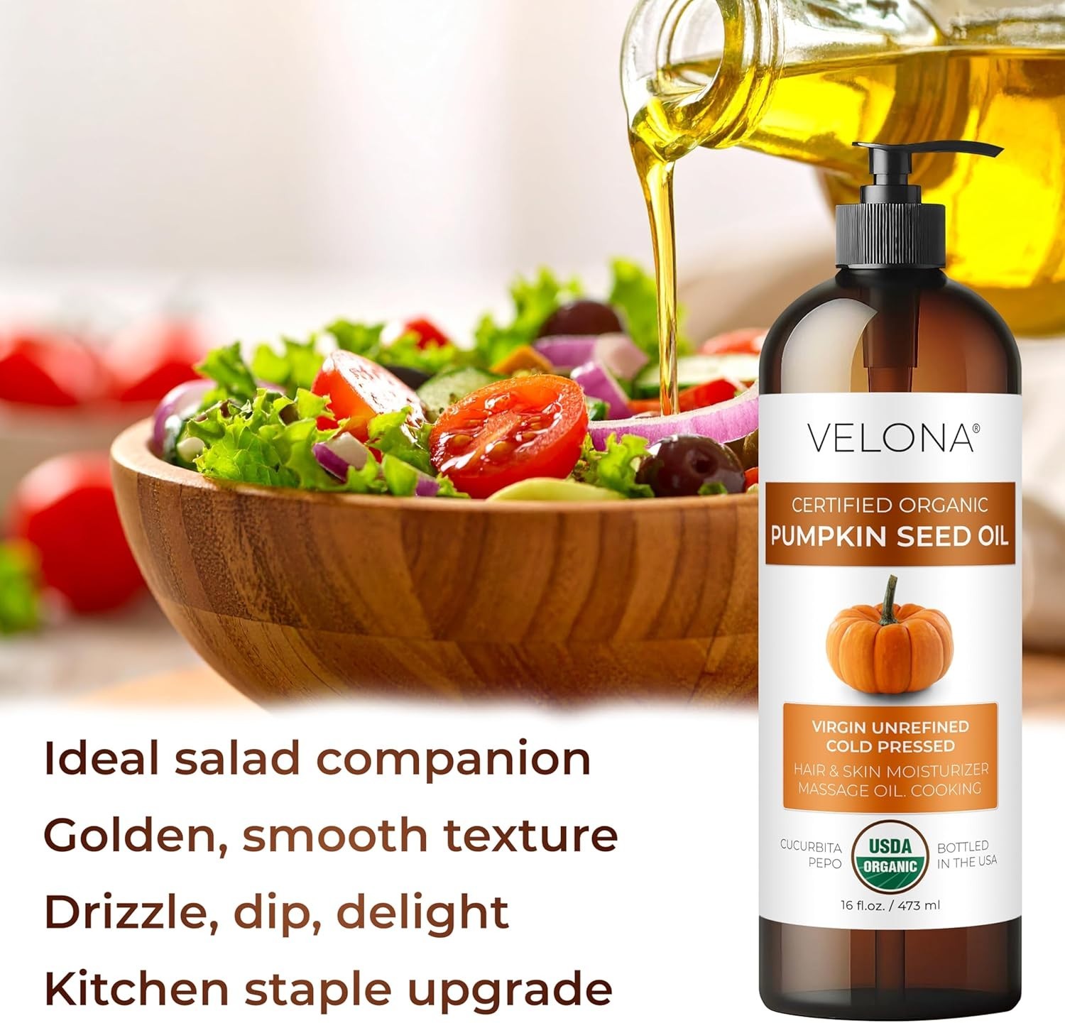 Luxury Organic Pumpkin Seed Oil – 8 Fl Oz for Cooking, Skincare, and Haircare