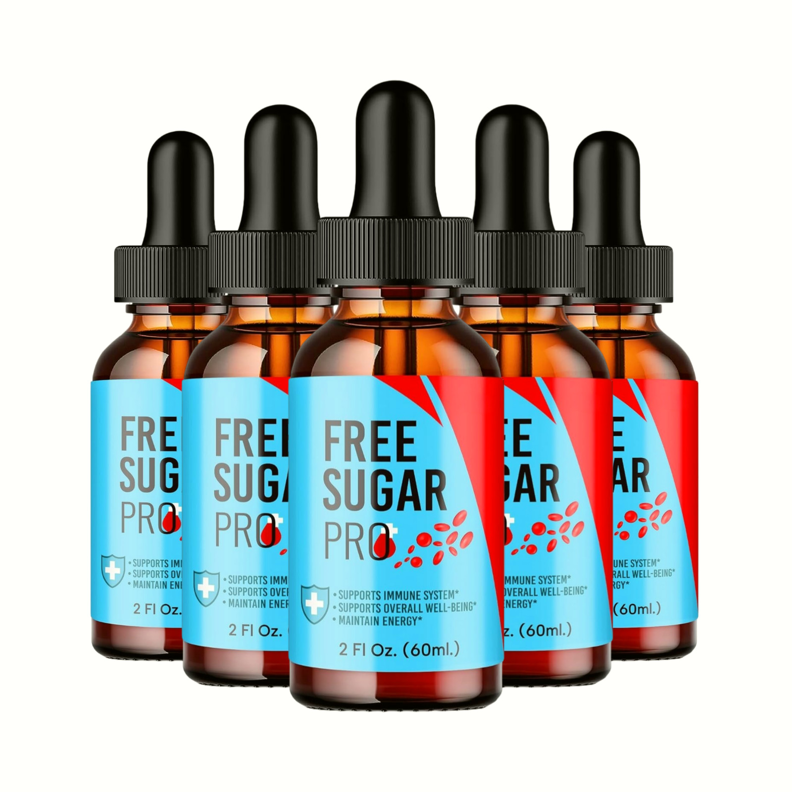 5-Pack Free Sugar Pro Drops – Free Sugar Pro for Healthy Blood Liquid Drops
