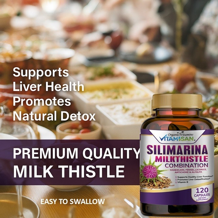 Milk Thistle 1453 mg (Silymarin) w/ Dandelion Root Liver Support 240 capsules