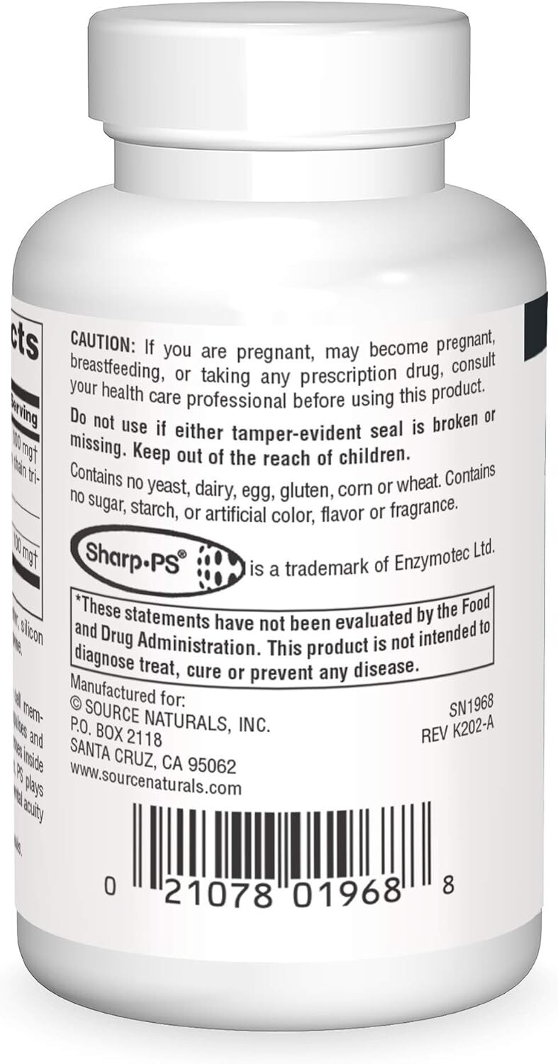 Source Naturals Phosphatidyl Serine Matrix 500 mg 60 Sgels