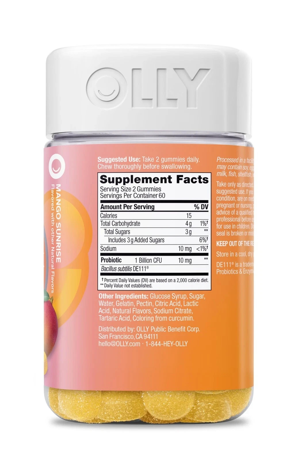 Olly Probiotic Mango – Dietary Supplement 120 Gummies
