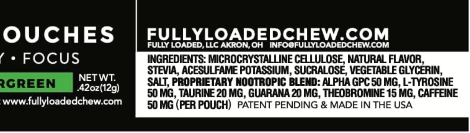 Convenient Sugar-Free Nootropic Energy Pouches with Caffeine – 15 Pouches Inside