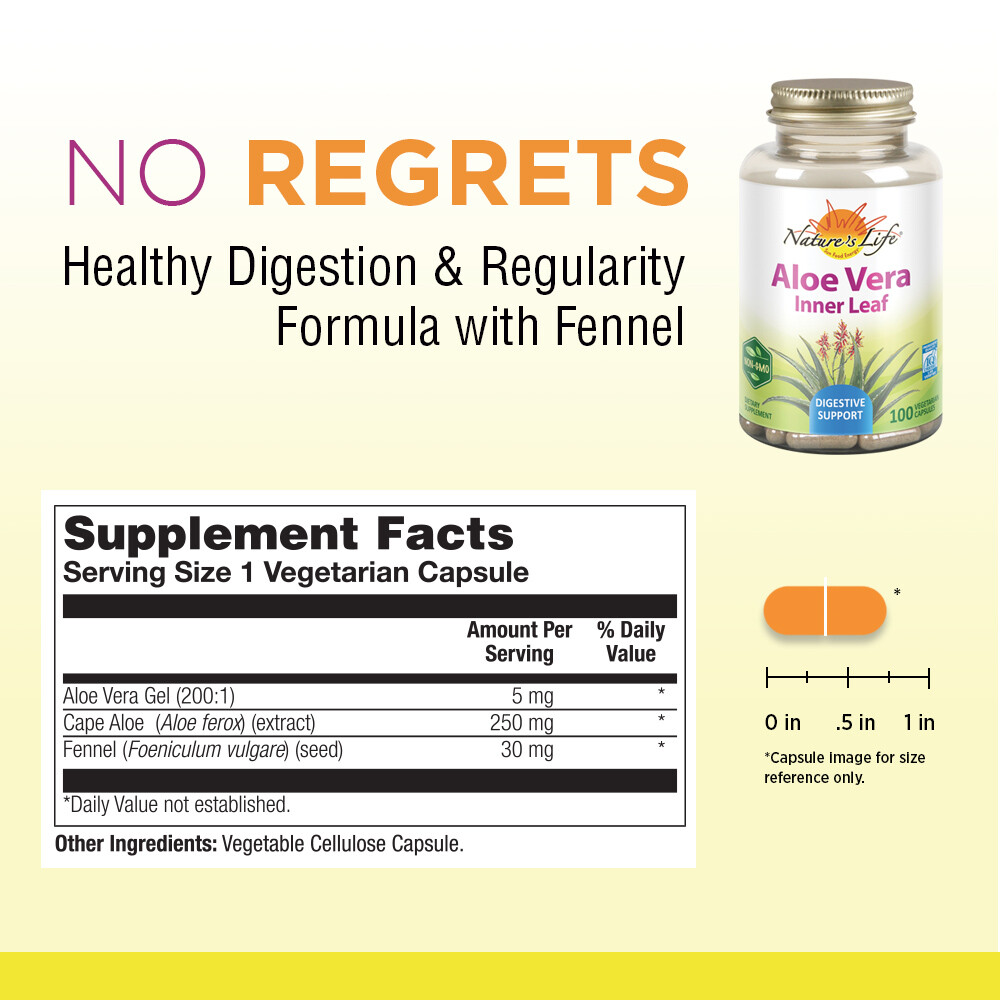 Nature’s Life Aloe Vera Inner Leaf 100 Capsules