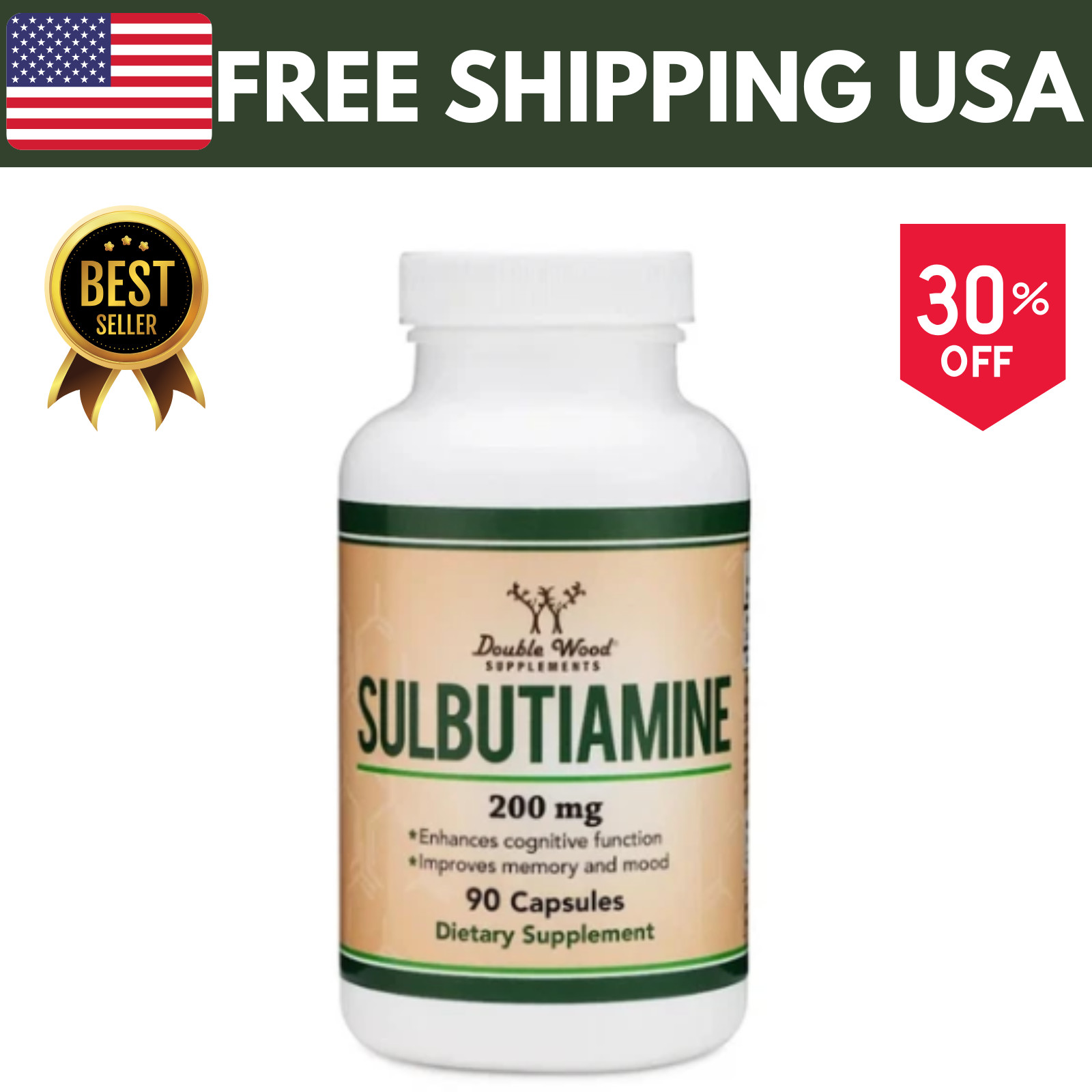 Mood, 90 x 200mg Capsules | Memory, Sulbutiamine, Cognitive Nootropic Supplement