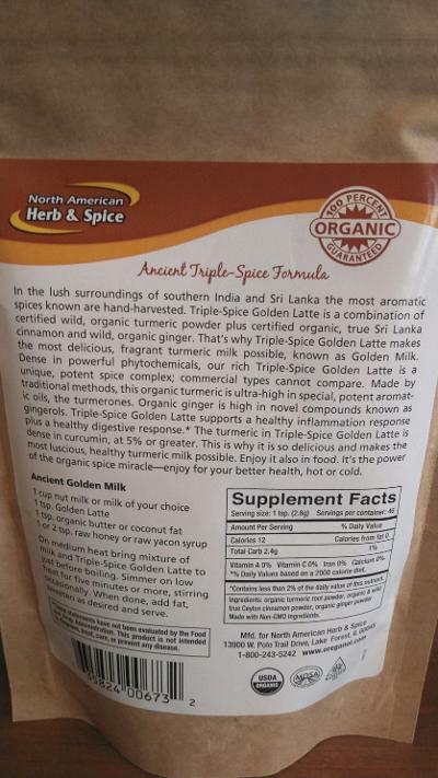 Golden Latte North American Herb and Spice 4.6 oz Organic Paleo Friendly
