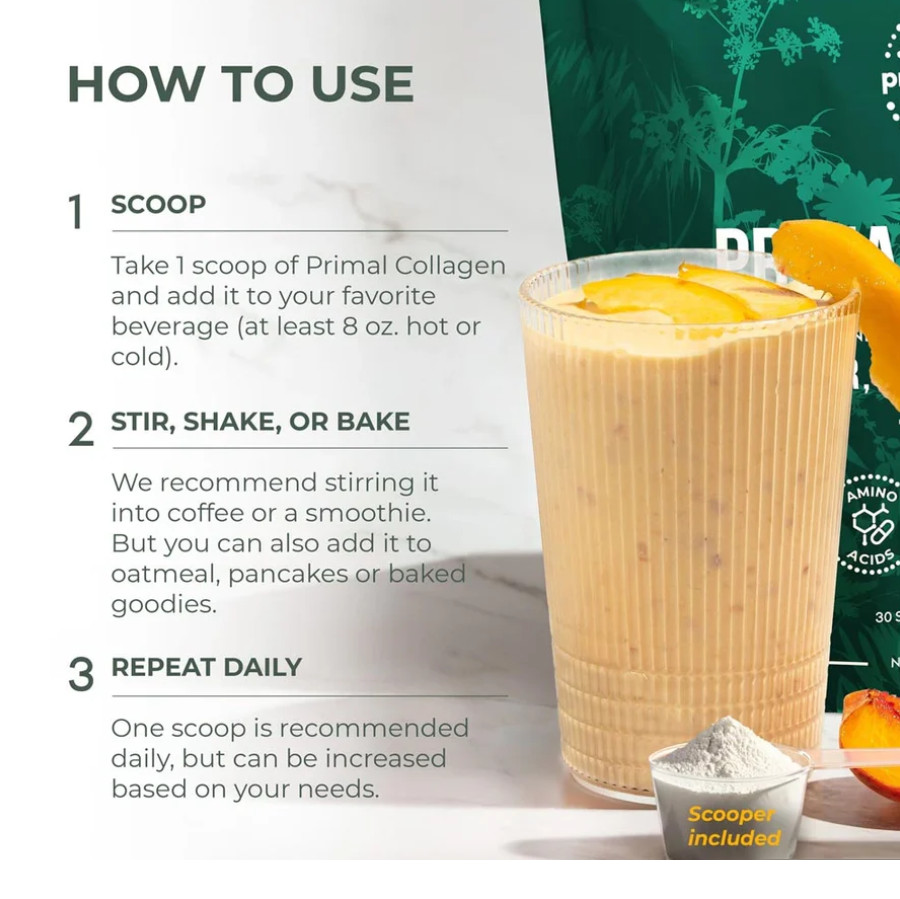 Primal Collagen Powder for Skin, Hair & Joint Health – Grass-Fed